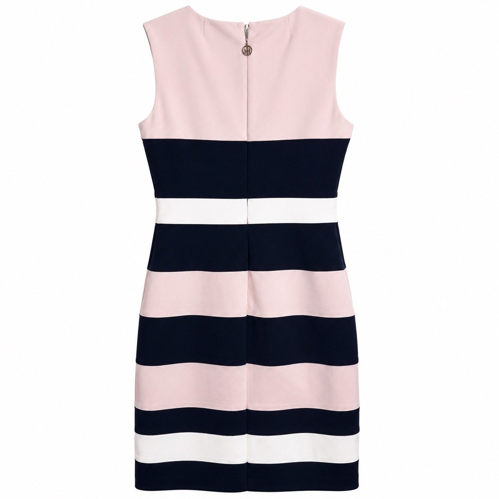 Tommy Hilfiger Dress Women's 2 Colorblock Sheath Pink Black White Sleeveless - Picture 4 of 4